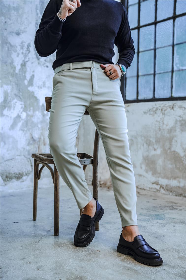 Kuşak Kemerli Klasik Pantolon Mint