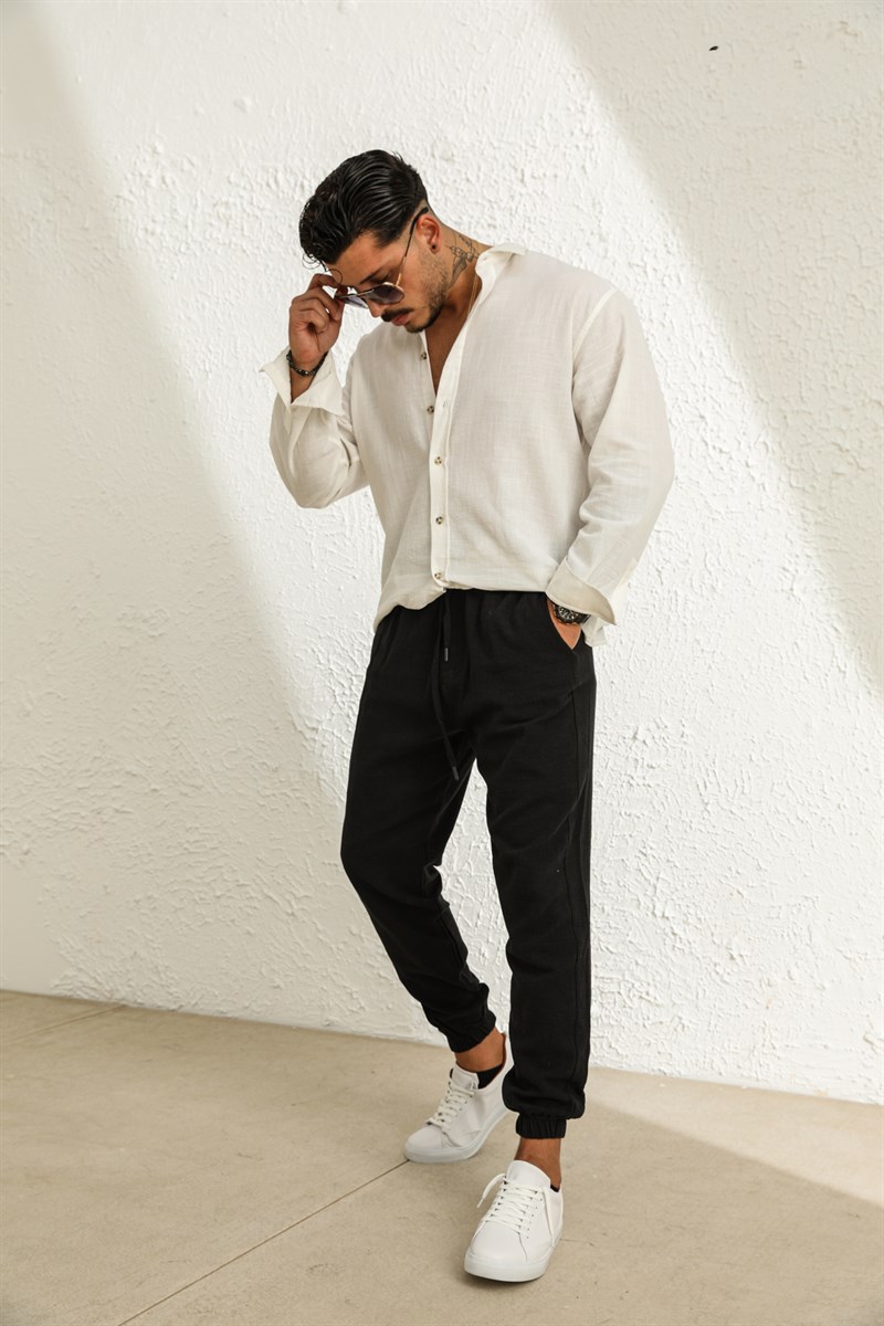 Lastikli Paça  Pamuklu Pantolon