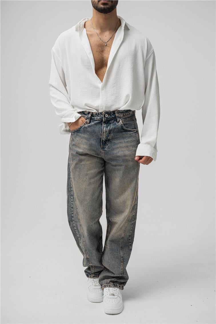 Line Baggy Jean Vintage Yıkamalı