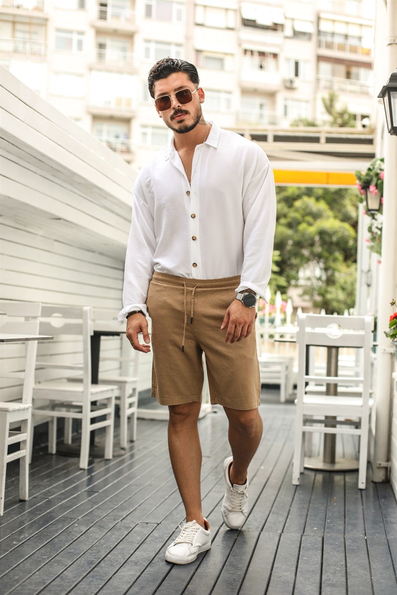 Linen Short Camel · 2