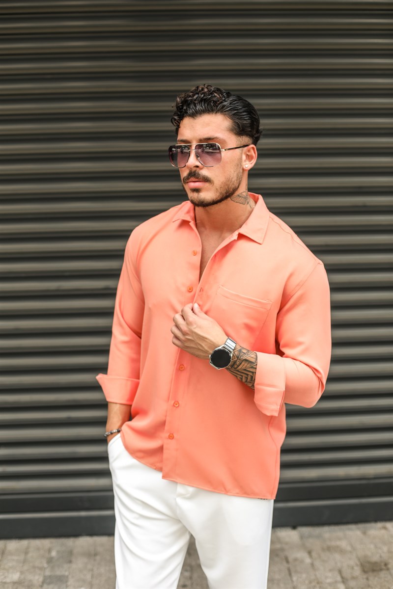 Liyosel Pamuklu Oversize Gömlek Turuncu · 3