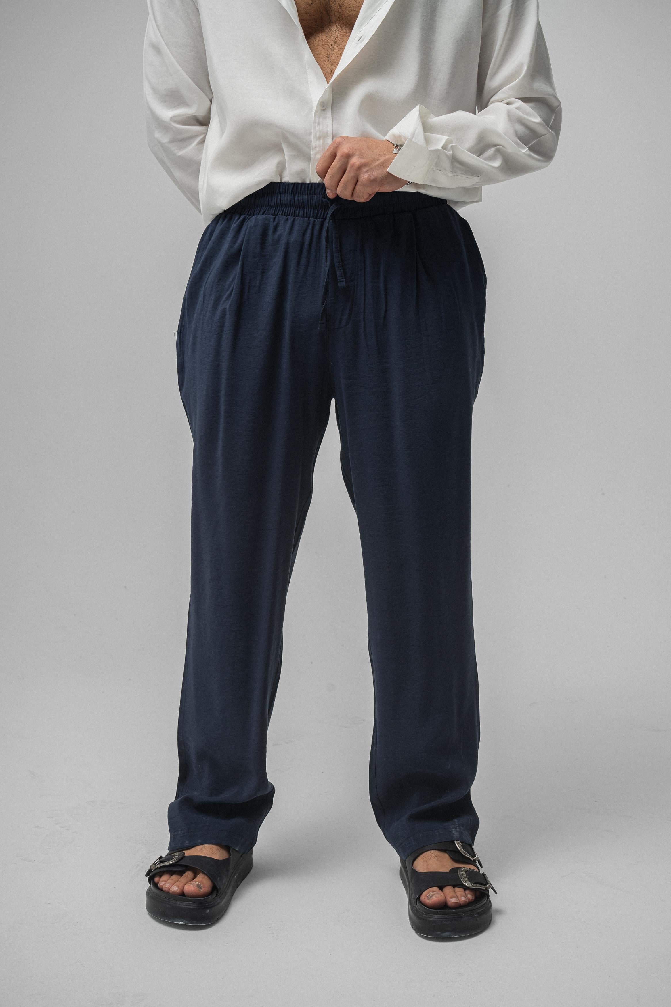 Lyocell Kumaş Baggy Pant. Lacivert