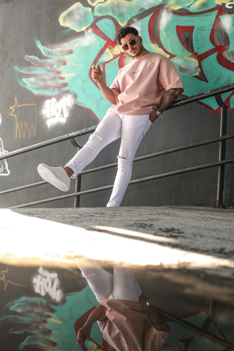 Minimal Baskılı Super Oversize T-Shirt