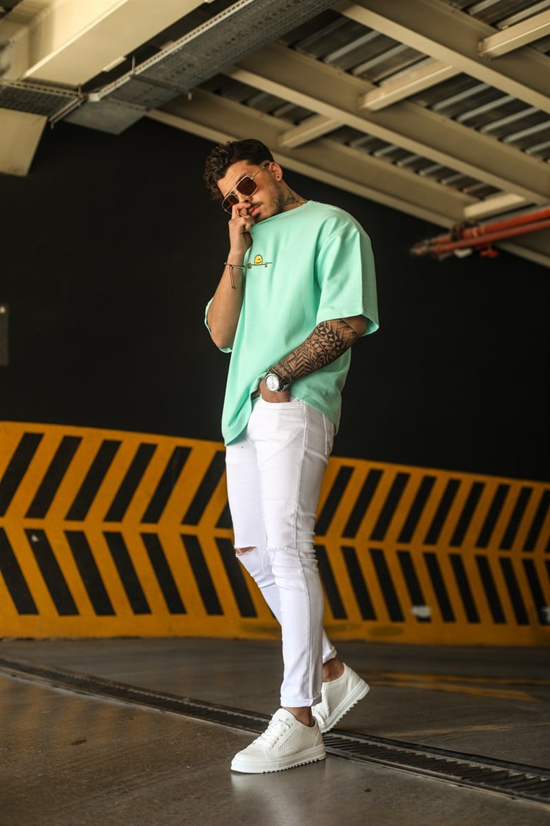 Minimal Baskılı Super Oversize T-Shirt