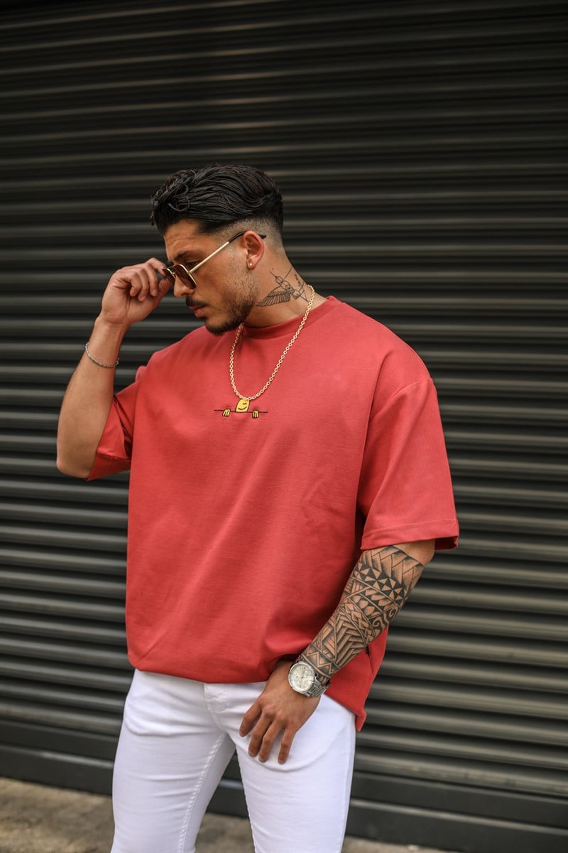Minimal Baskılı Super Oversize T-Shirt