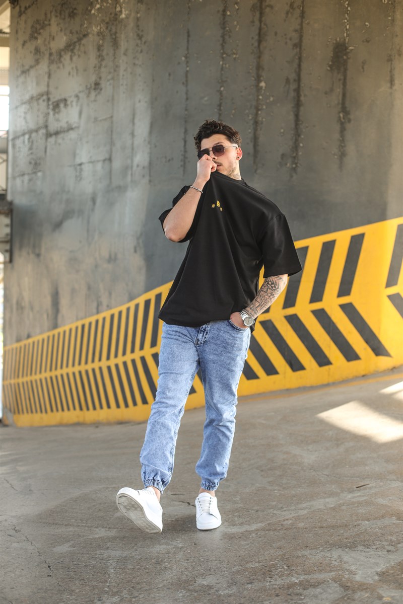 Minimal Baskılı Super Oversize T-Shirt