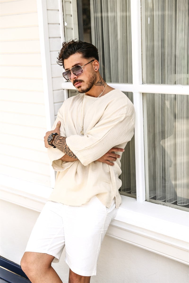 Müslin Fakir Kol Oversize T- shirt