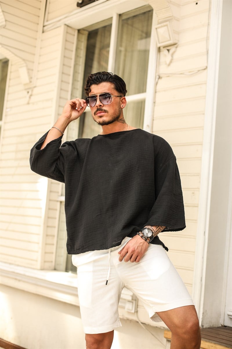 Müslin Fakir Kol Oversize T- shirt
