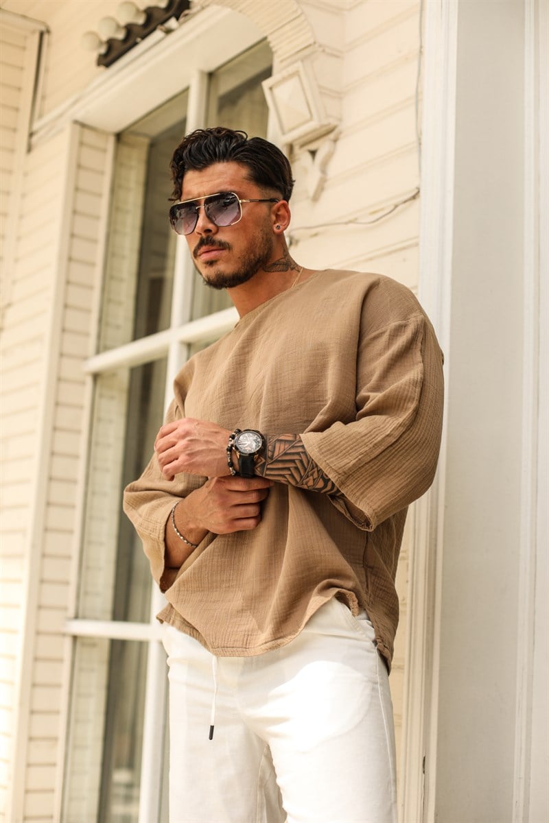 Müslin Fakir Kol Oversize T- shirt