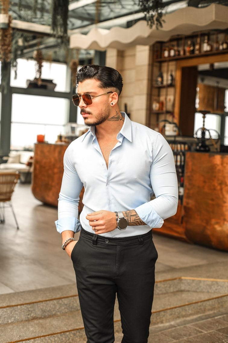 Noktalı Klasik Kumaş Office Boy Gömlek