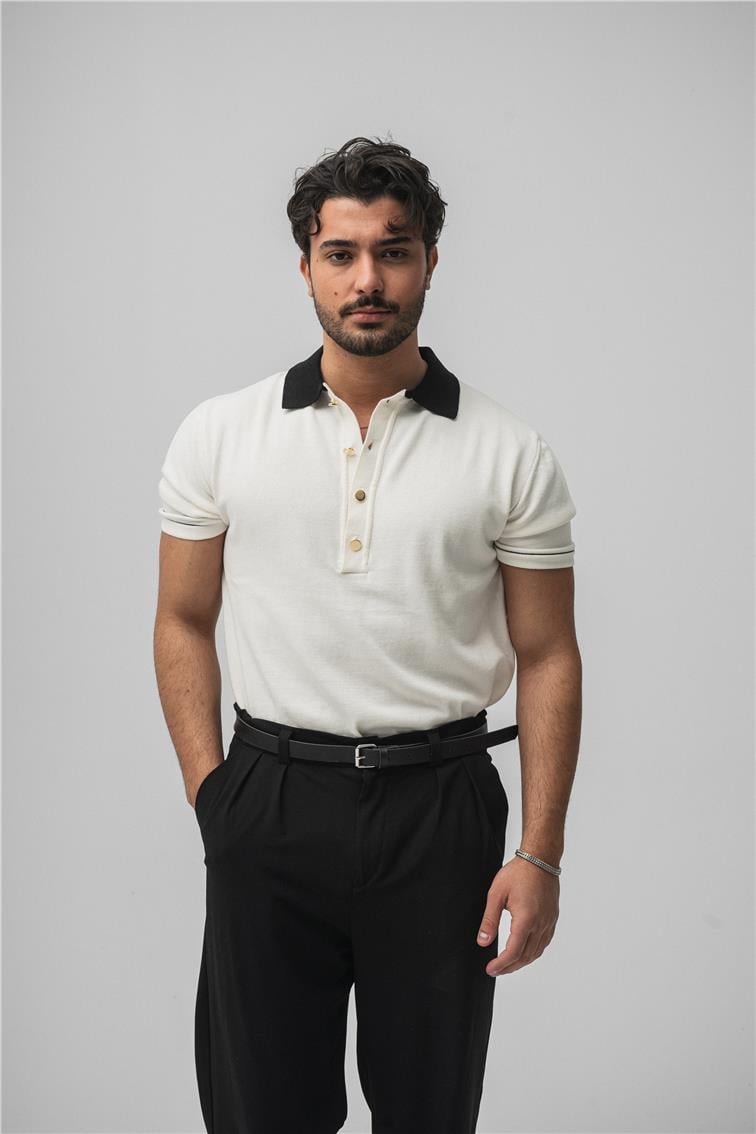 Old Money Polo Yaka T-Shirt Beyaz