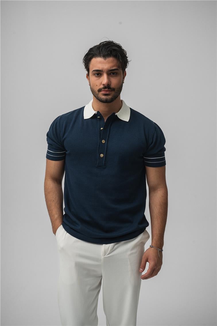 Old Money Polo Yaka T-Shirt Lacivert