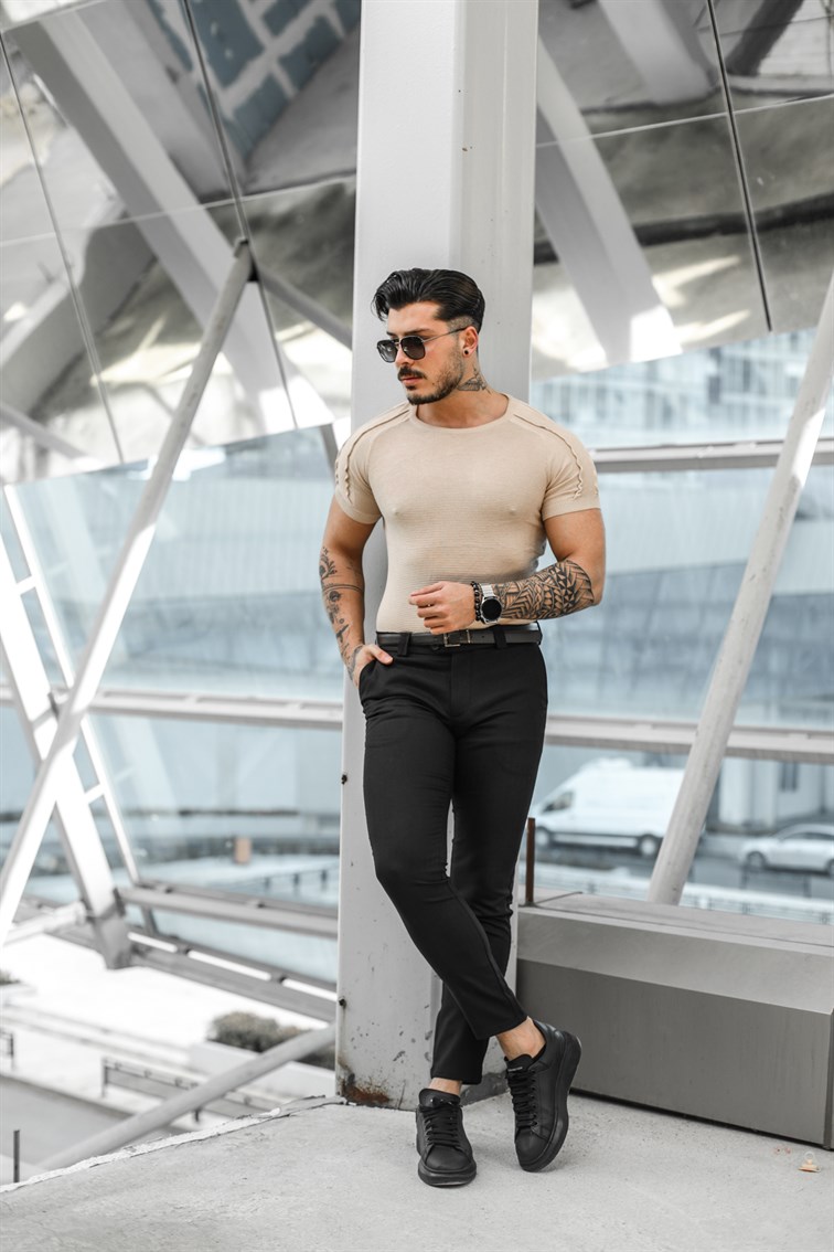 Omuz Şeritli Slim Fit T-Shirt