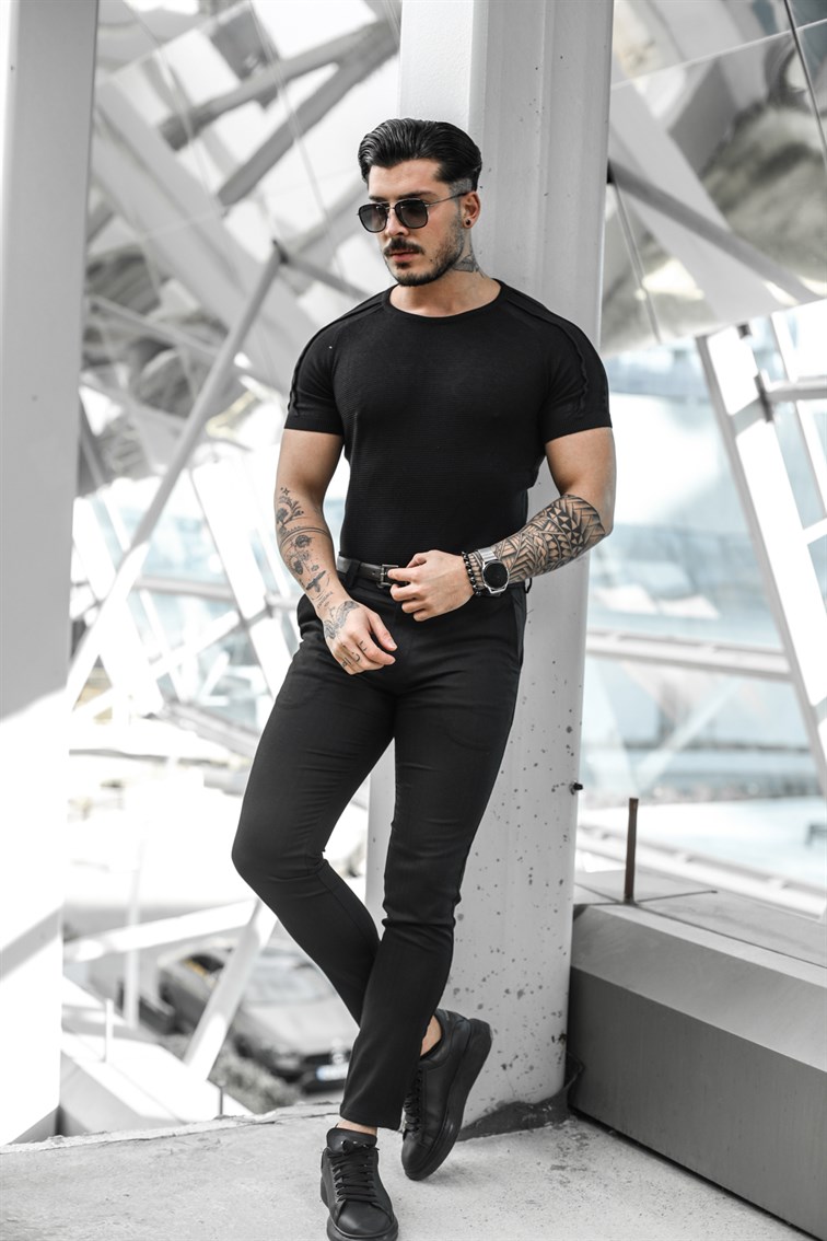 Omuz Şeritli Slim Fit T-Shirt