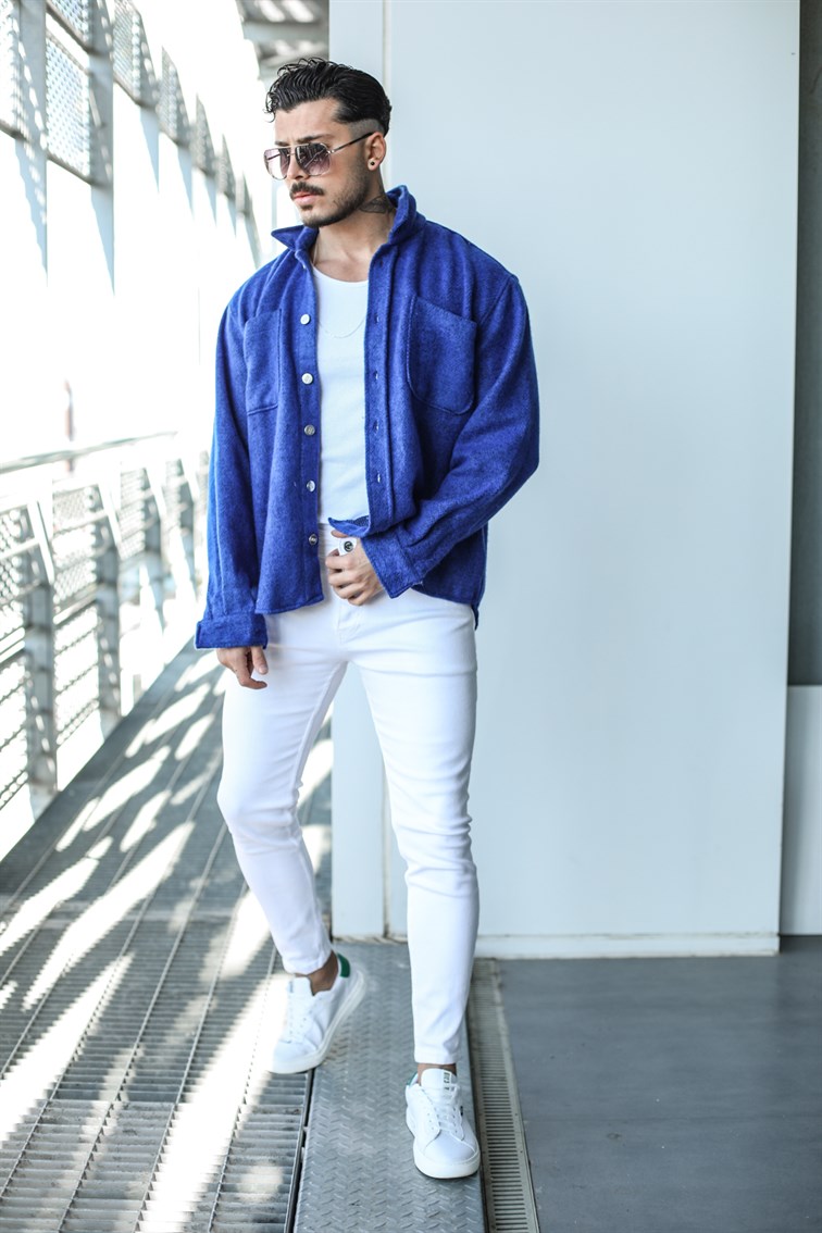 Ön Cep Detay Oversize Gömlek