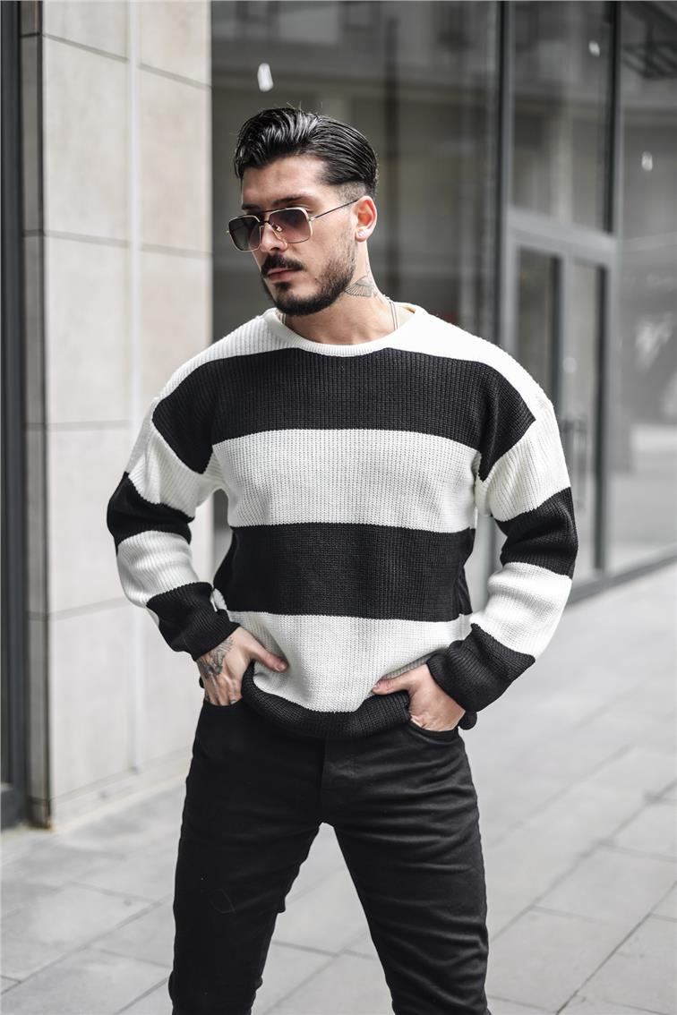 Örme Pamuklu Oversize Kazak Siyah