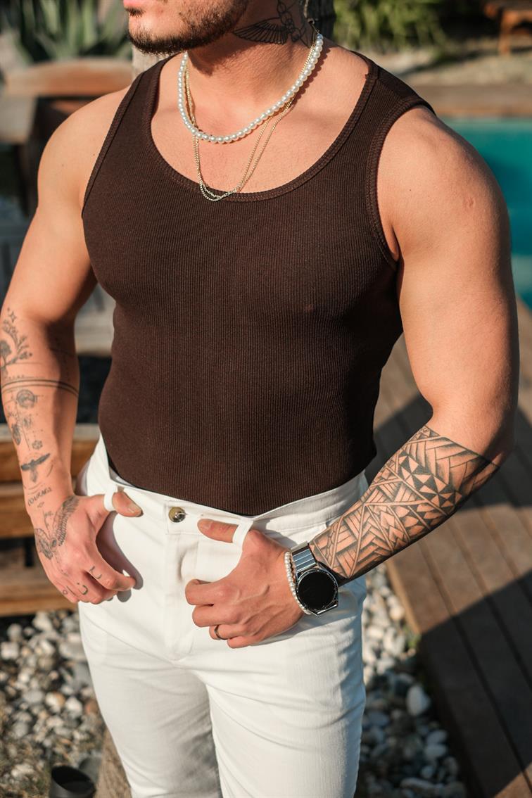 Outfitman Basıc Atlet Acı Kahve