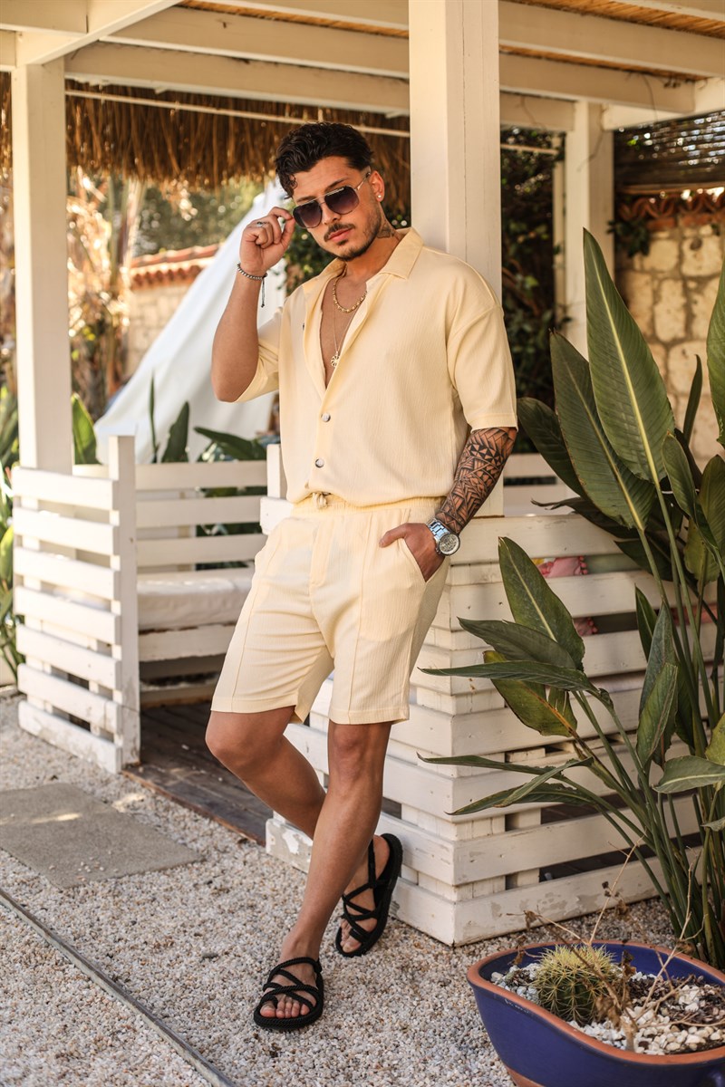 Oversize Pilili Kısa Kol Gömlek