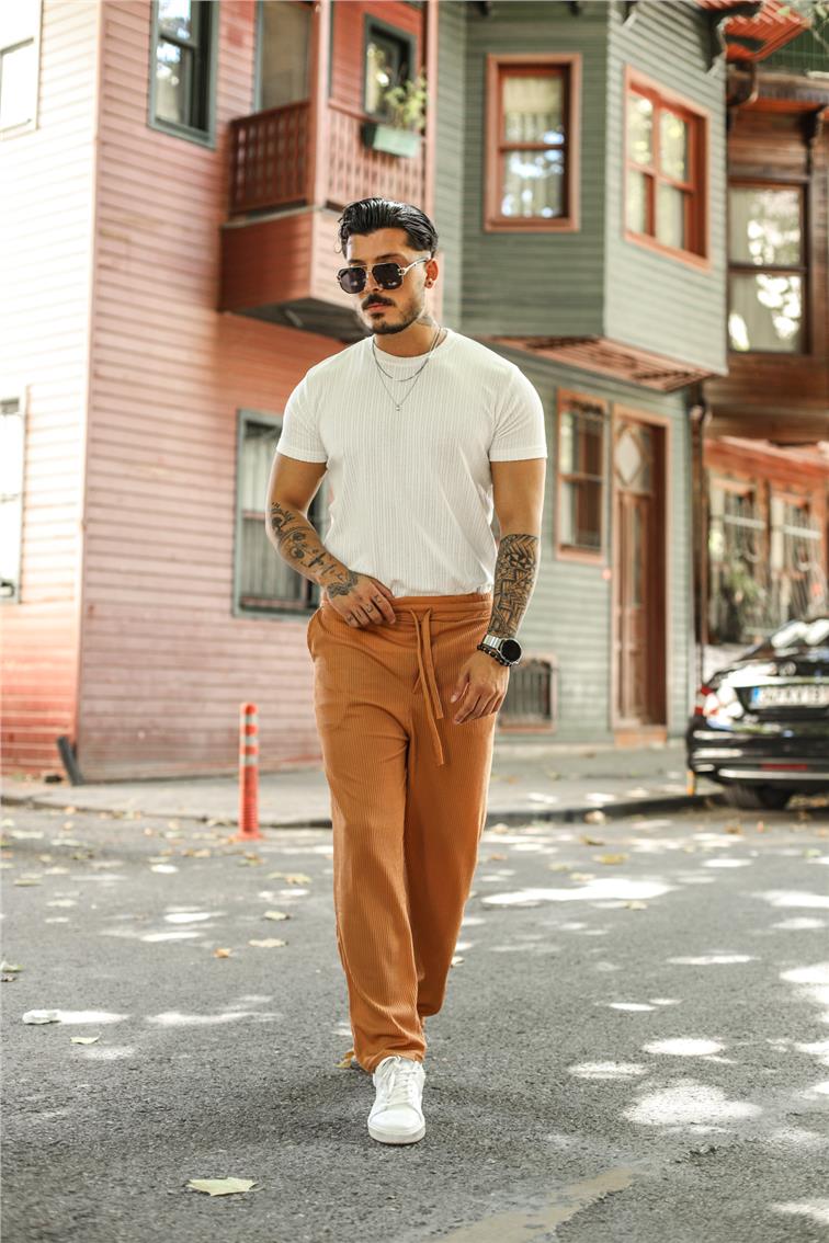 Özgün Tasarım Baggy Pantolon Camel