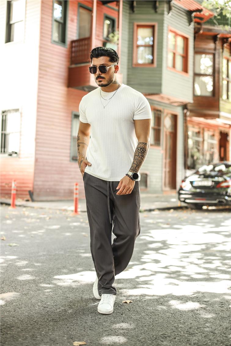 Özgün Tasarım Baggy Pantolon Füme