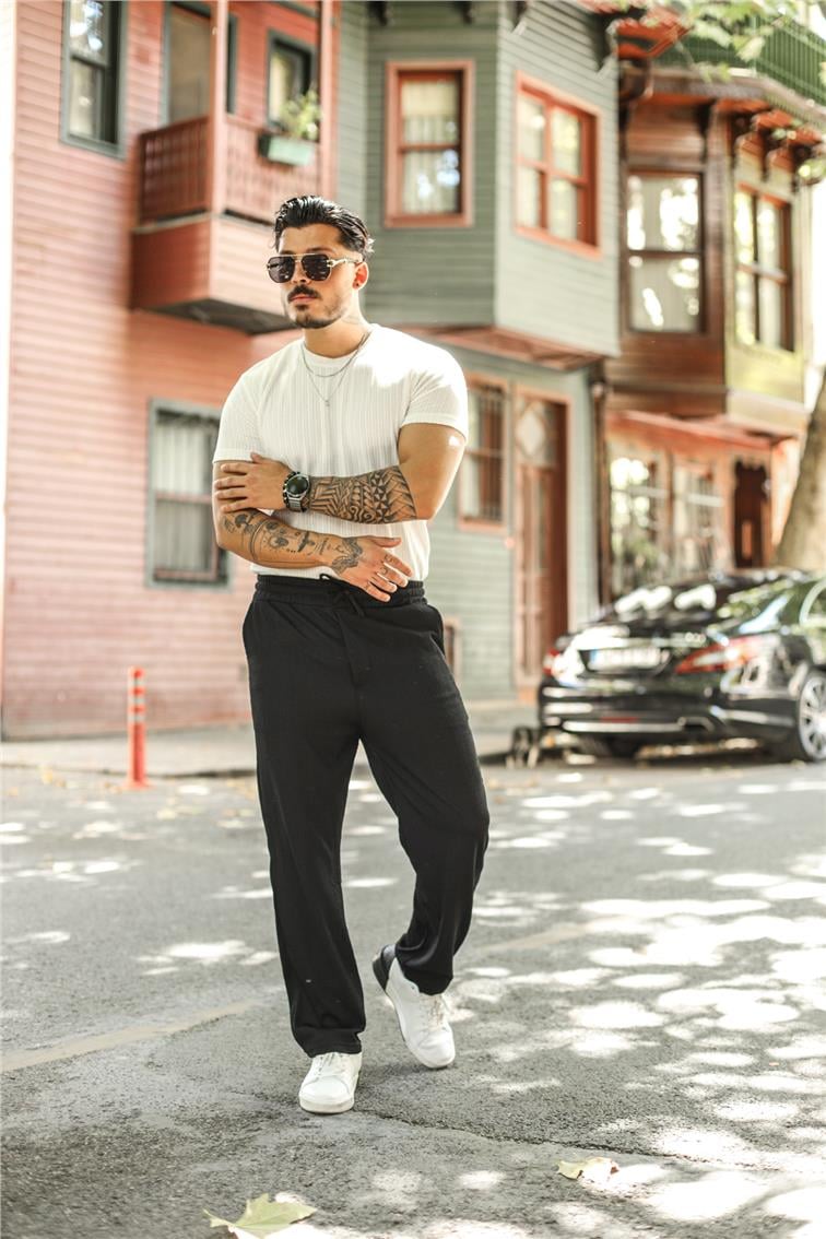 Özgün Tasarım Baggy Pantolon Siyah