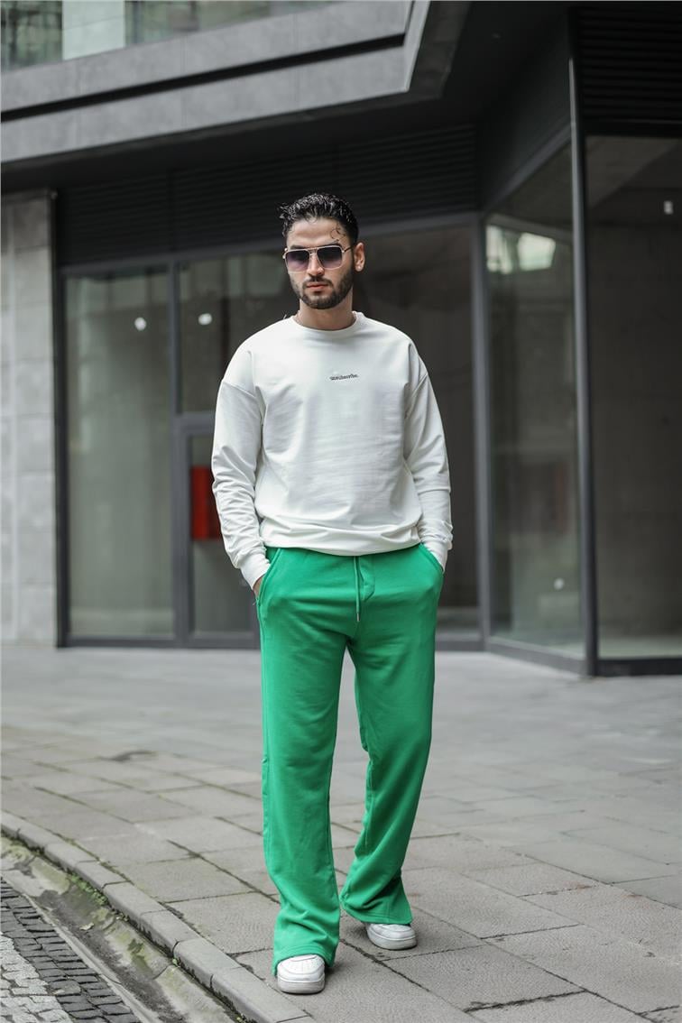 Paça Detaylı Baggy Eşofman Yeşil