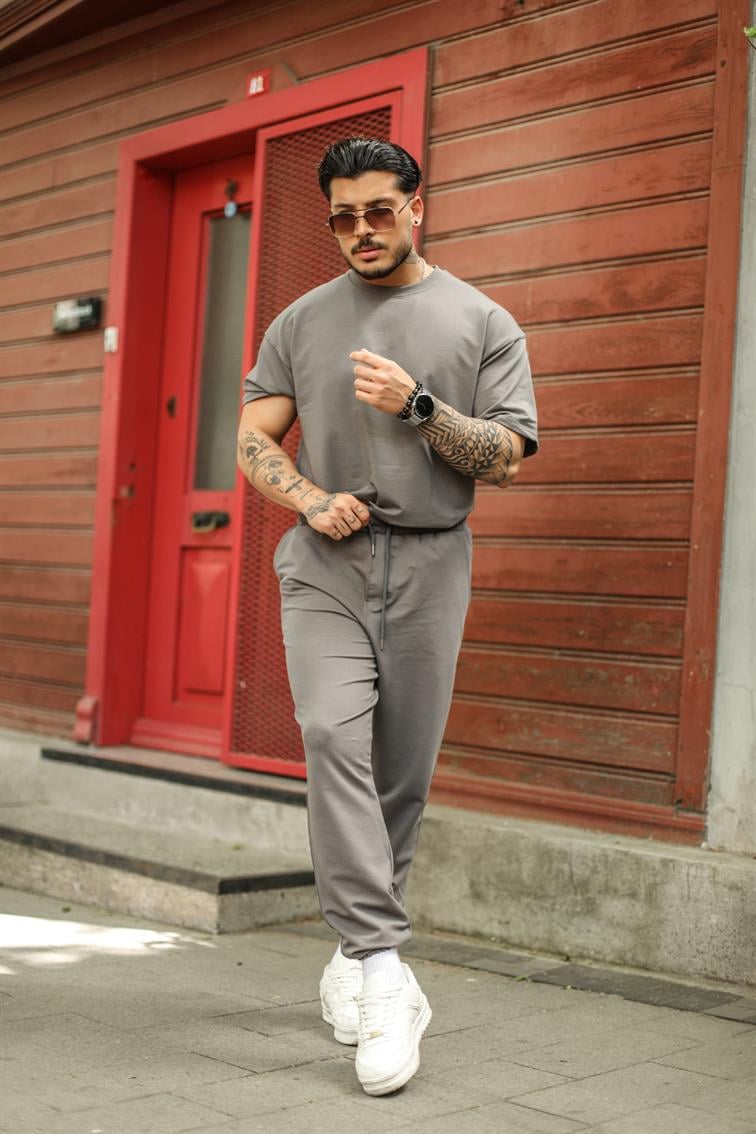 Paçası Lasitili Basic Eşofman Antrasit