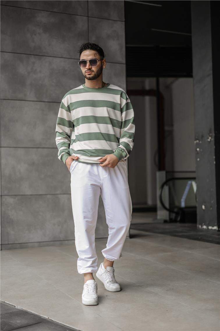 Paçası Lasitili Basic Eşofman Beyaz