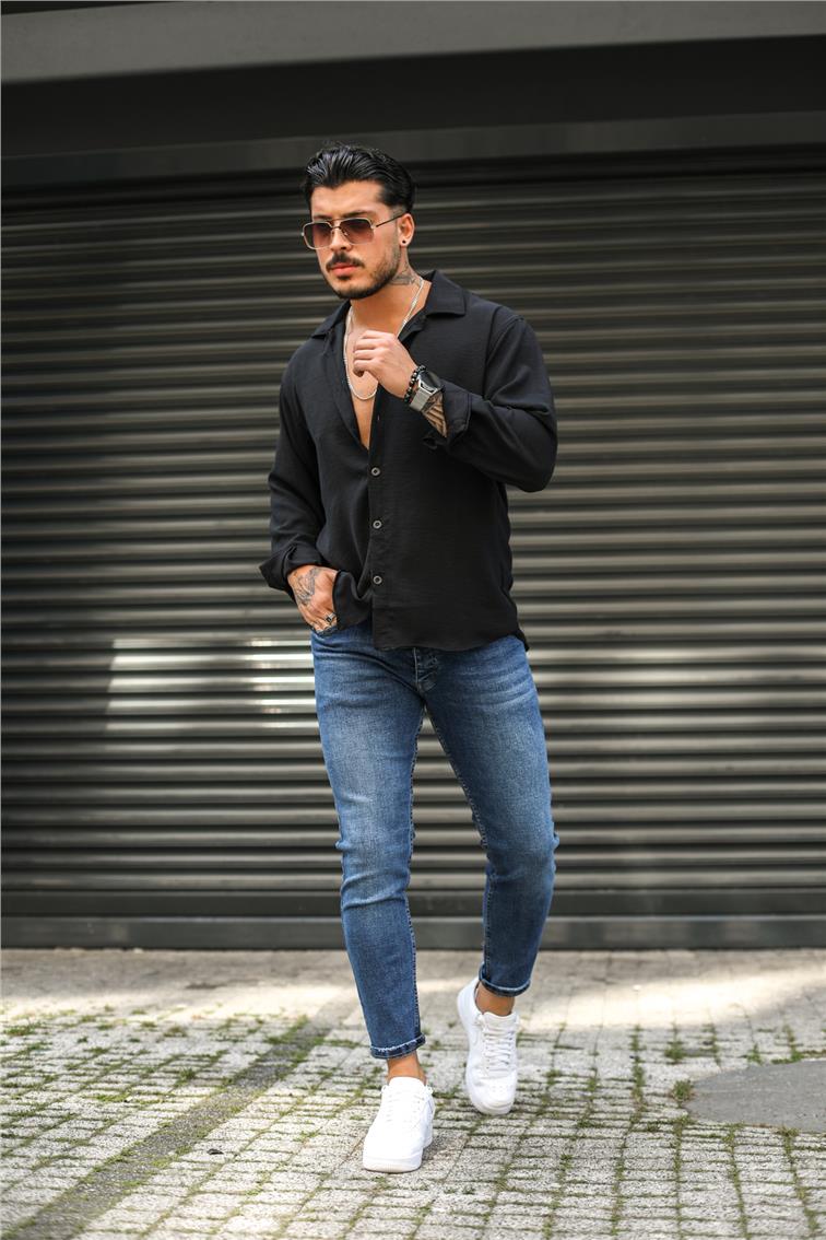 Paçası Taşlamalı Yıkamalı Skinny Jean Mavi