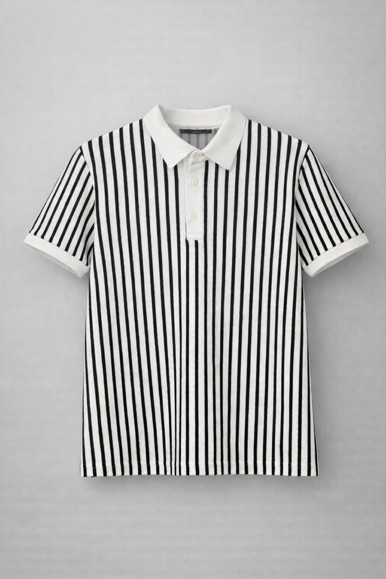 Pamuk Çizgili Polo Yaka Tshirt Beyaz