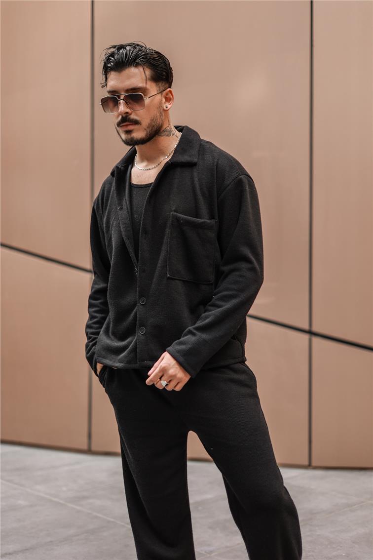 Pamuklu Oversize Gömlek Siyah