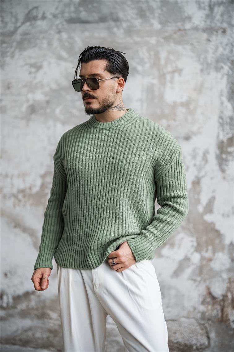 Pamuklu Oversize Kazak Mint