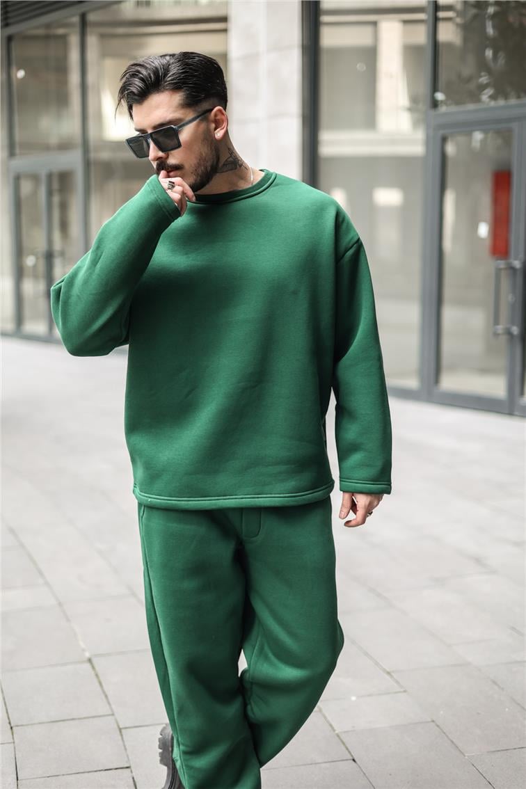 Pamuklu Oversize Sweatshirt Yeşil