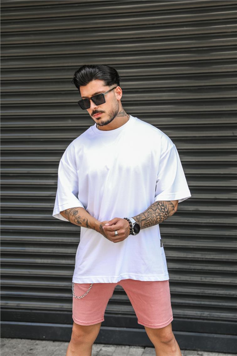 Pamuklu Rahat Kalıp T-Shirt Beyaz