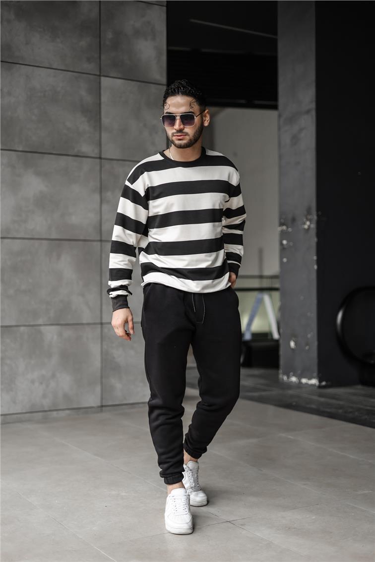 Paralel Overisze Sweatshirt Siyah