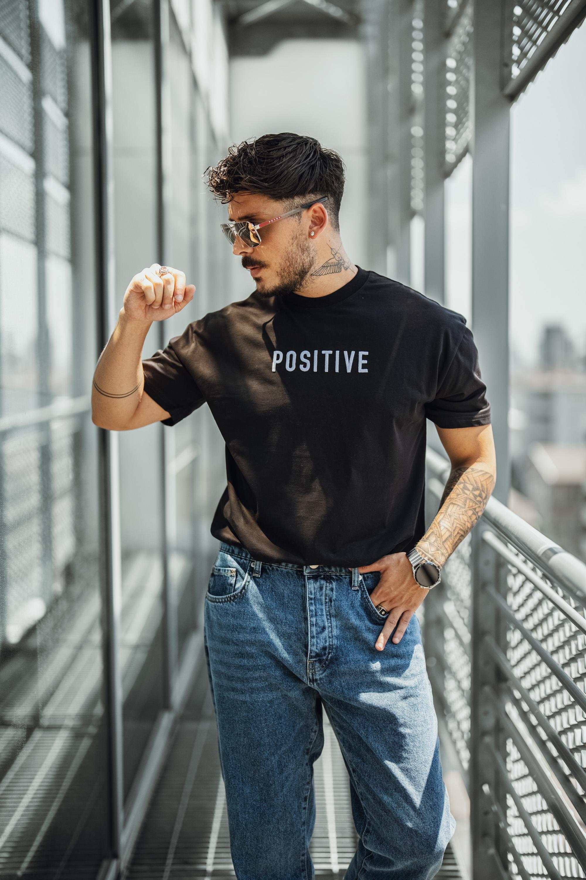 POSITIVE Oversize T Shirt Siyah