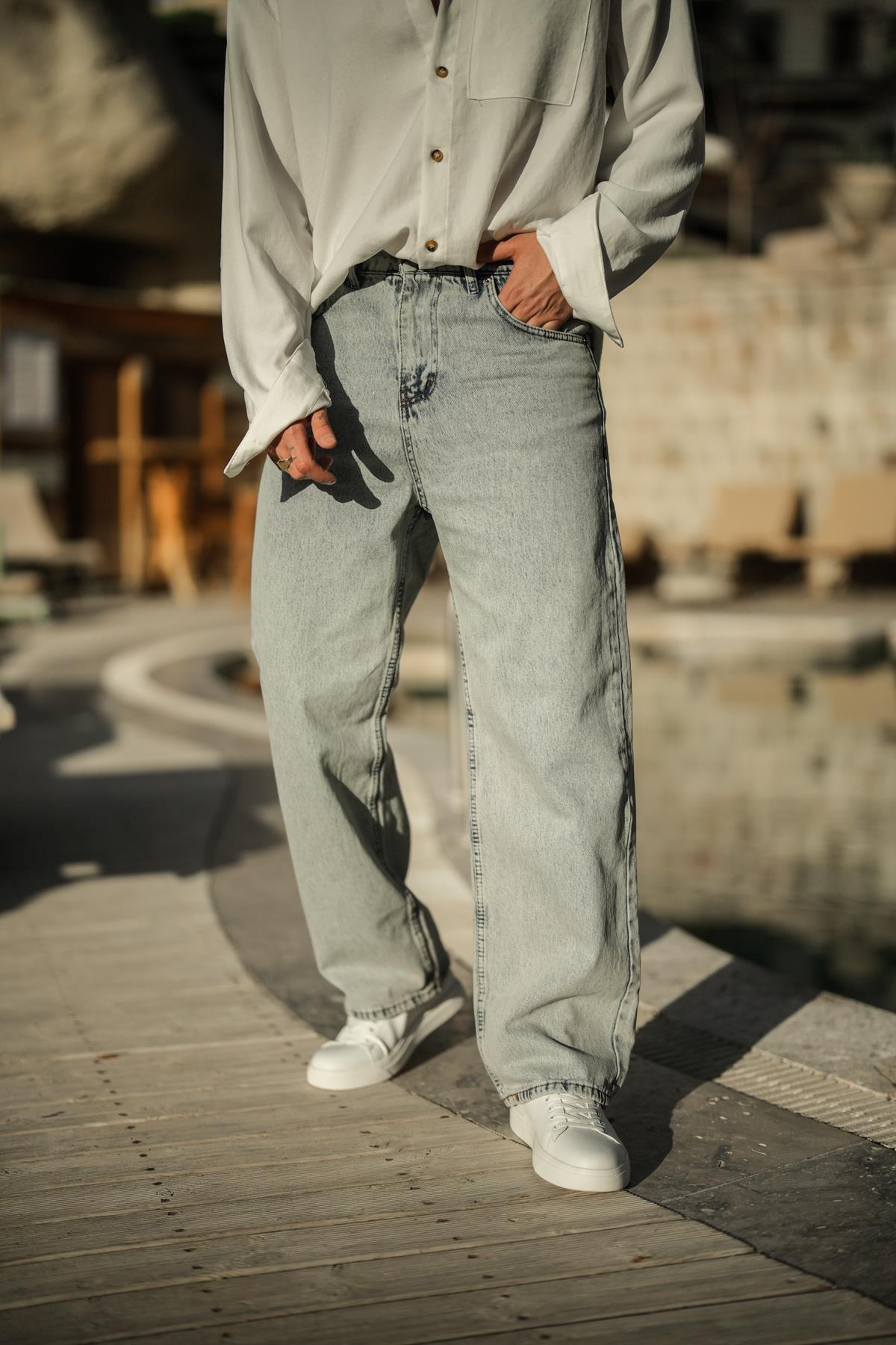 Poysdorf Baggy Jean Buz Mavi