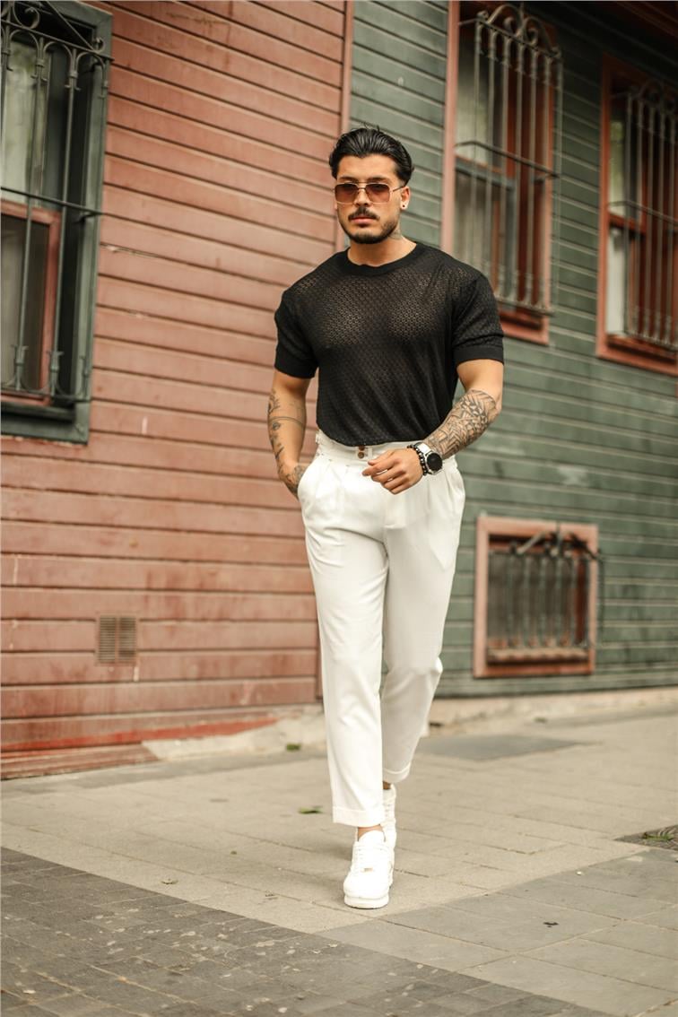 Premium Klasik Kalem Pantolon Beyaz