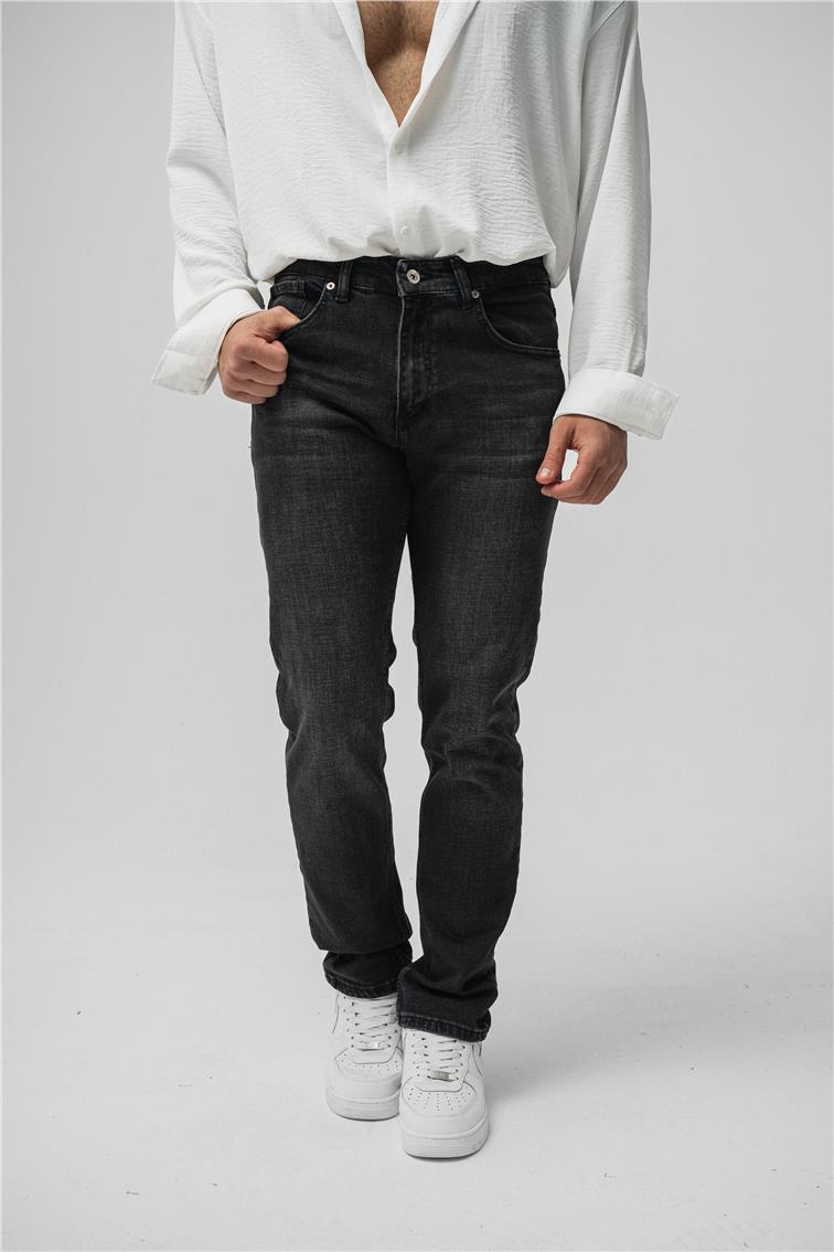 Regular Yıkamalı Jean Yıkamalı Siyah