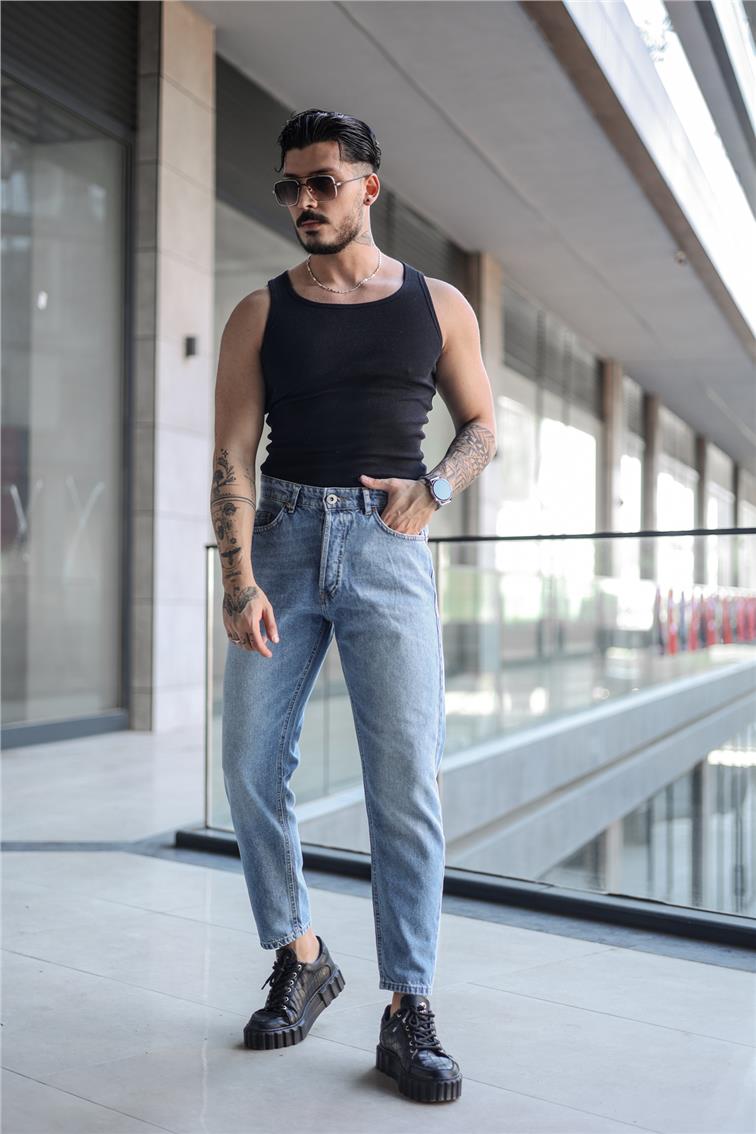 Rinse Yıkamalı Mom Jean Açık Mavi