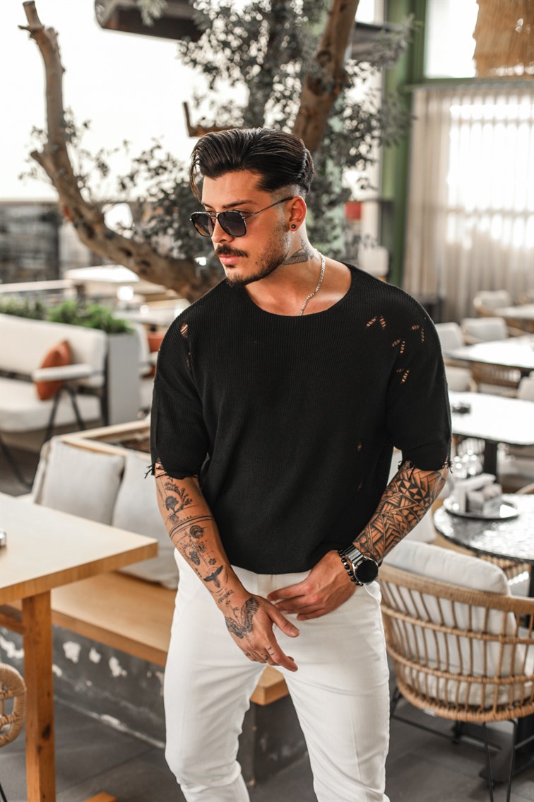 Ripped Oversize Fakir Kol T-Shirt