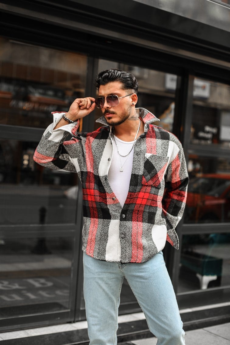 Şeritli Oduncu Oversize Gömlek