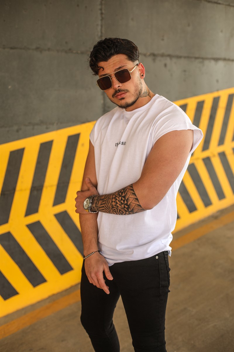 Sıfır Kol The Dark Side Baskılı Oversize T-Shirt