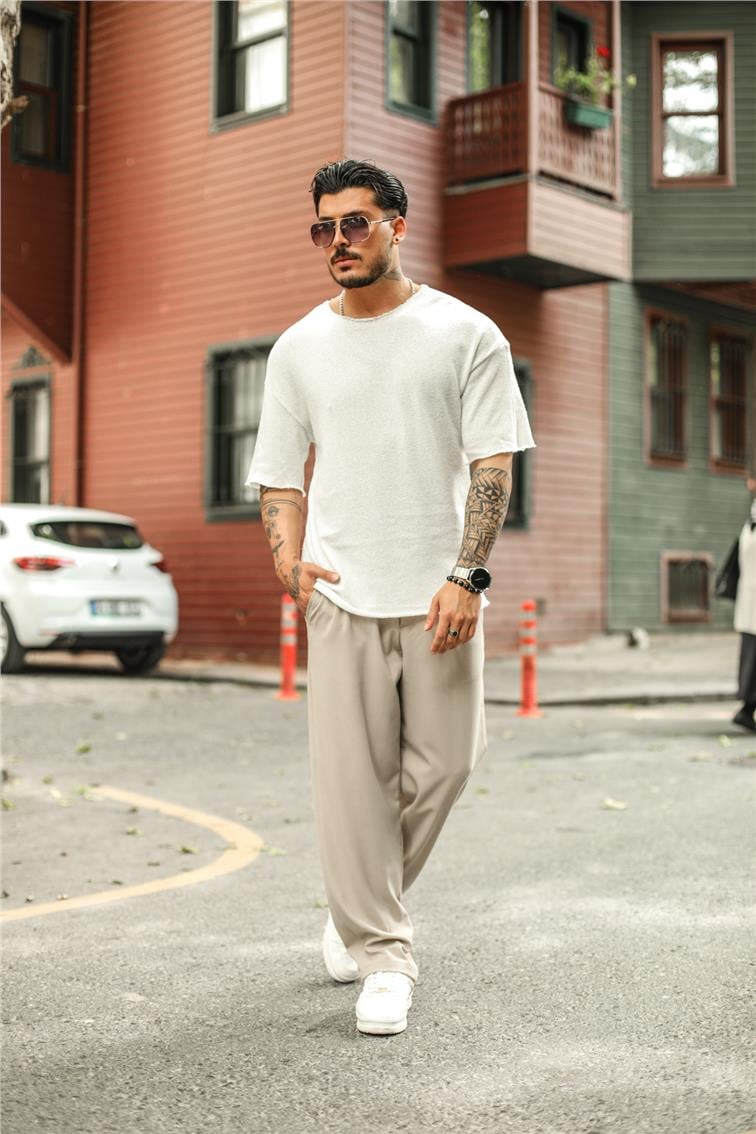 Şile Bezi Oversize T-Shirt Beyaz