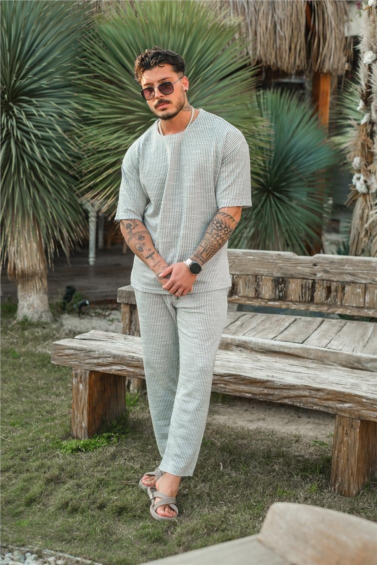 Şile Bezi Oversize Takım Beyaz