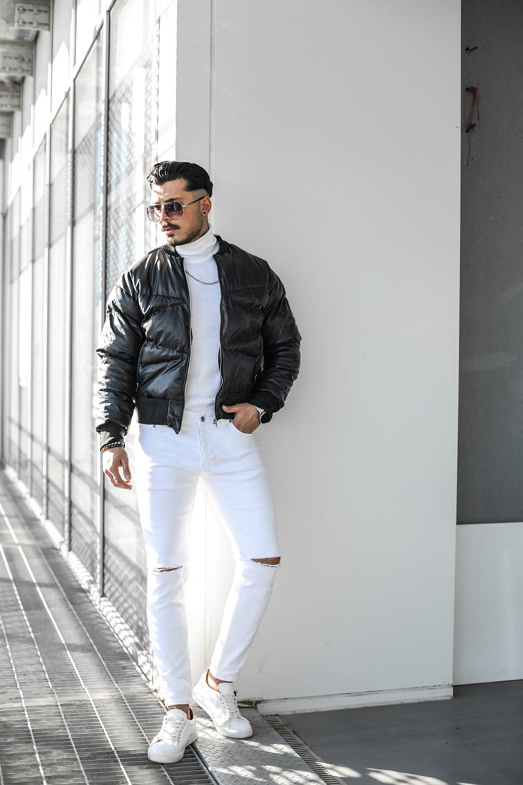 Şişme Bomber Deri  Special Mont