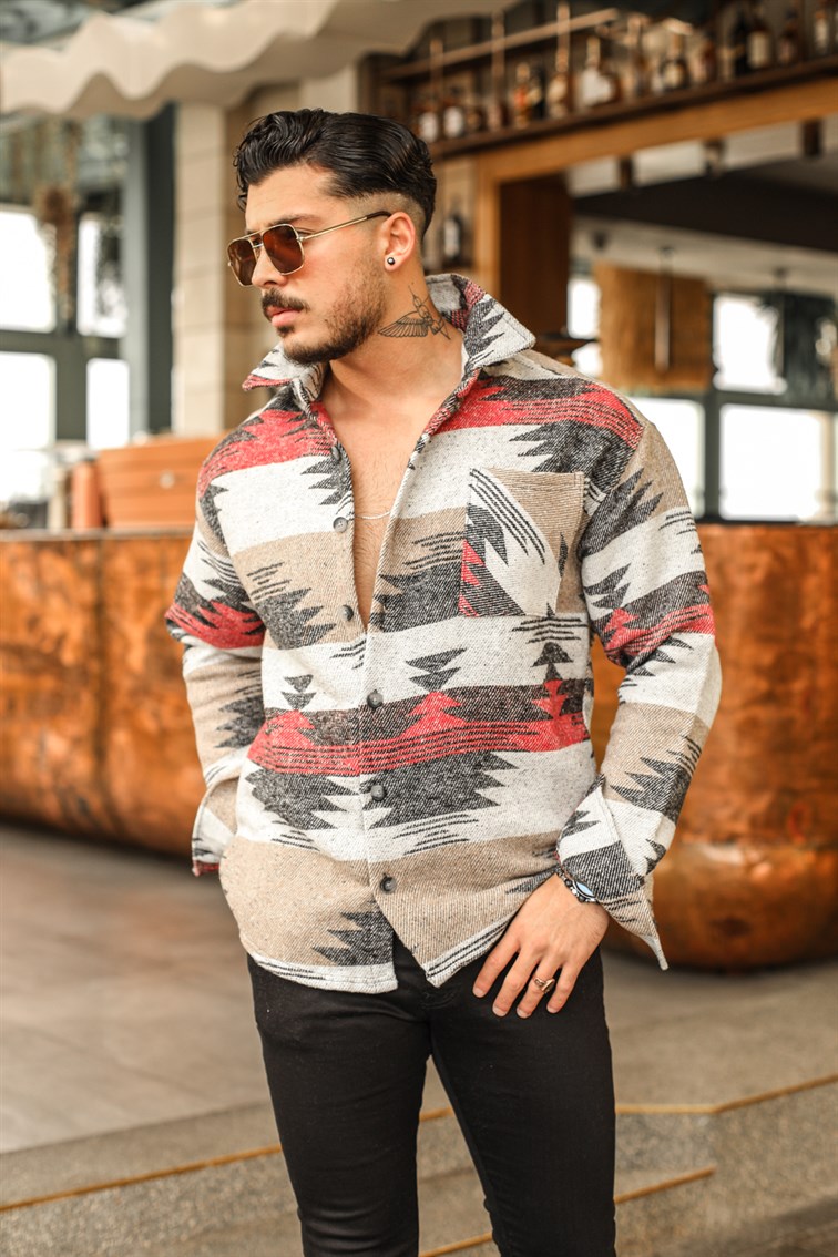 Siyah-Kırmızı Oversize Oduncu Gömlek