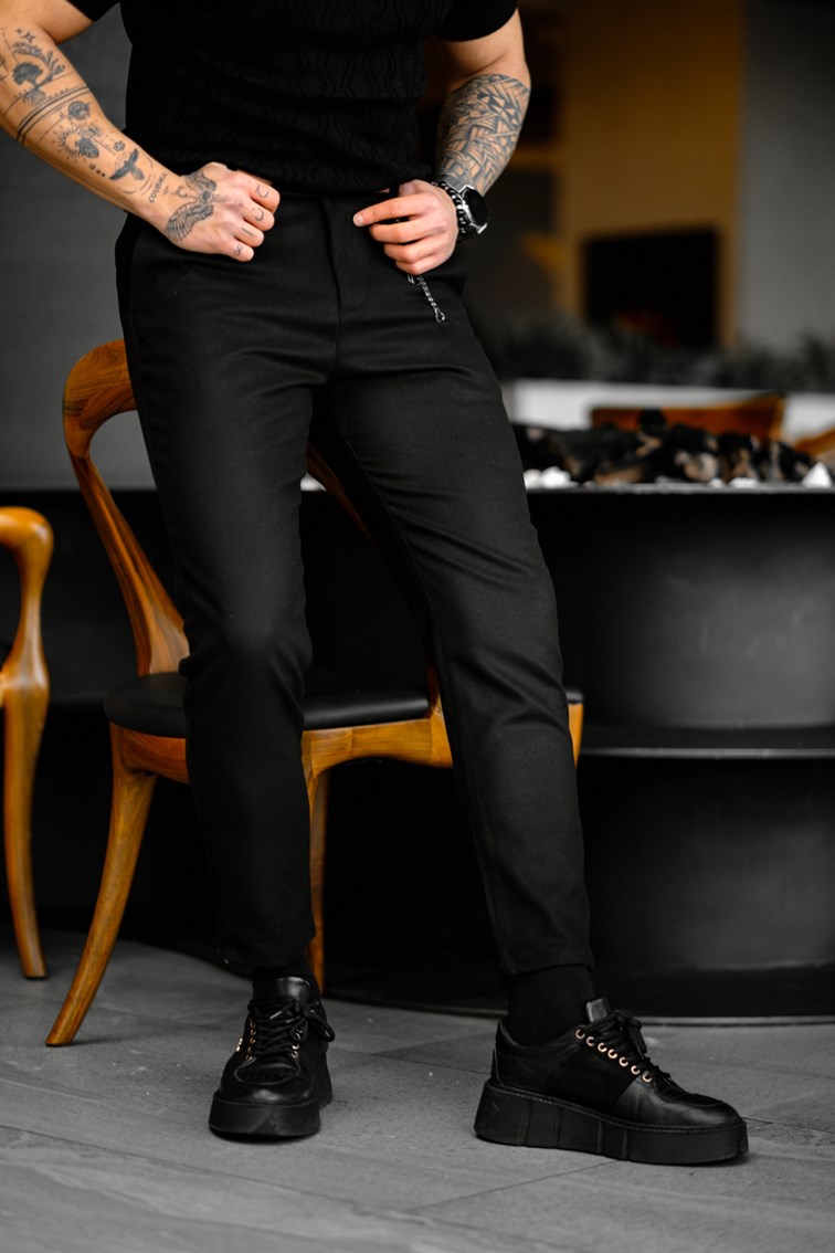 Siyah Office Boy Pantolon