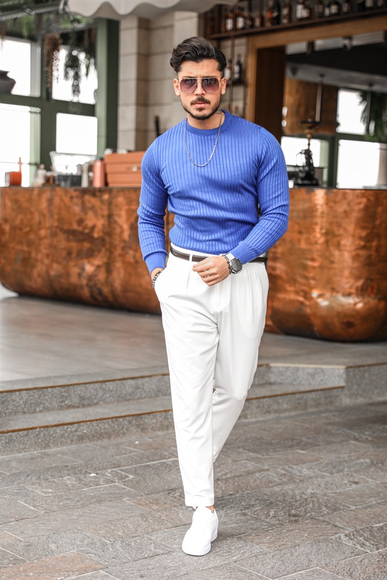 Slim Fit Triko Basıc Kazak