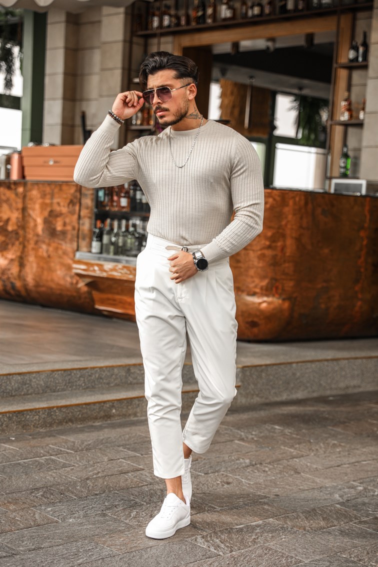 Slim Fit Triko Basıc Kazak